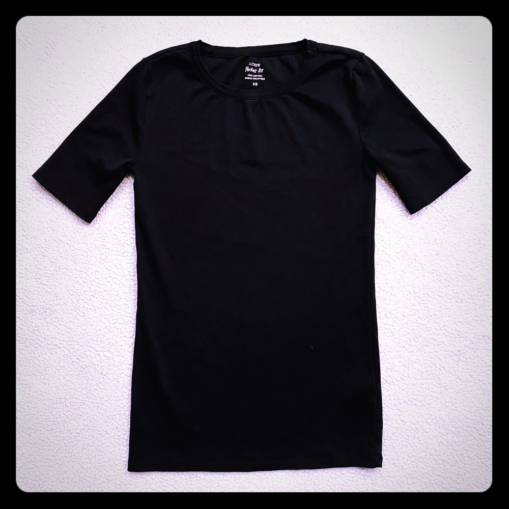 J Crew XS Perfect Fit Black Tee - Never Worn